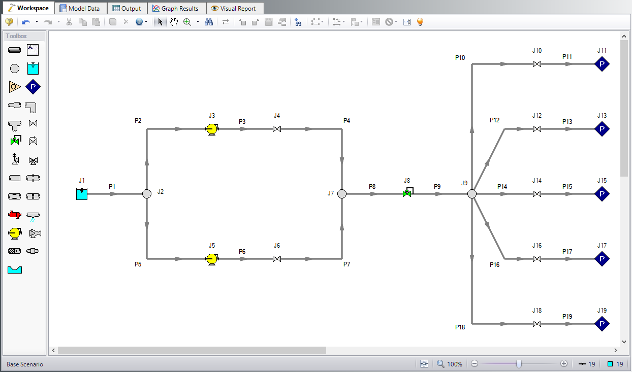 The Workspace for the XTS Variable Demand example.